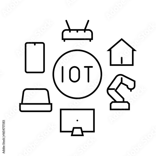 internet of things iot devices line icon vector illustration