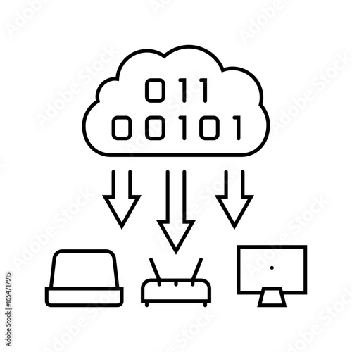 cloud computing industry line icon vector illustration