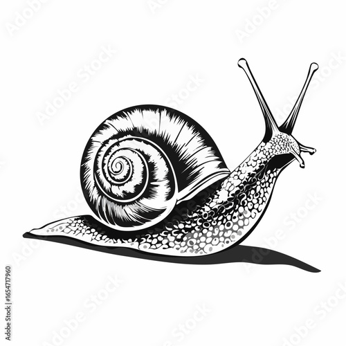 Snail Vector Image. Snail Stock Illustration isolated on white background.