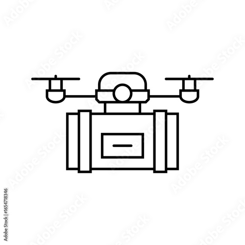 drones for delivery industry line icon vector illustration