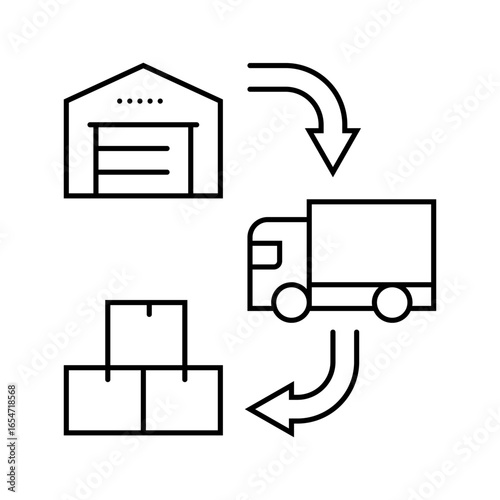 advanced supply chain industry line icon vector illustration