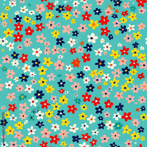 Vibrant floral pattern brings cheerful spring vibes to any design project, instantly uplifting.