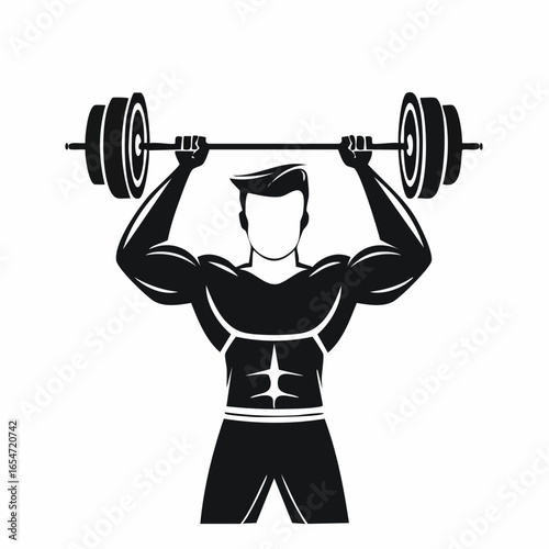 Strong man lifting weight vector illustration design  Vector Image on white background.