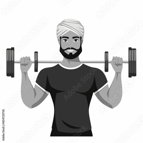 Strong man lifting weight vector illustration design  Vector Image on white background.
