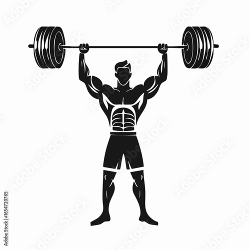 Strong man lifting weight vector illustration design  Vector Image on white background.