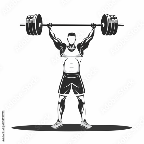 Strong man lifting weight vector illustration design  Vector Image on white background.