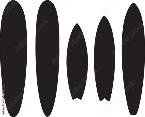 vector illustration of a set of surf boards