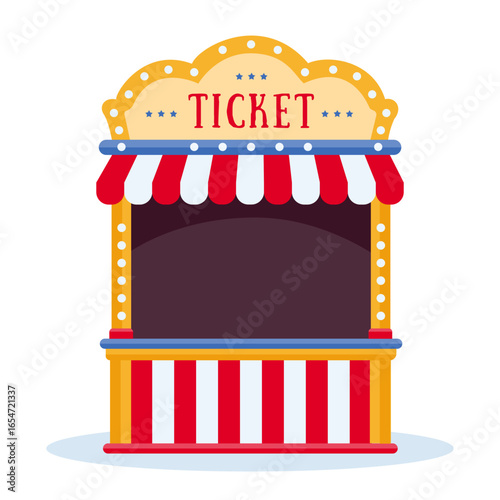 The ticket booth. Carnival, circus, fair. Vector illustration