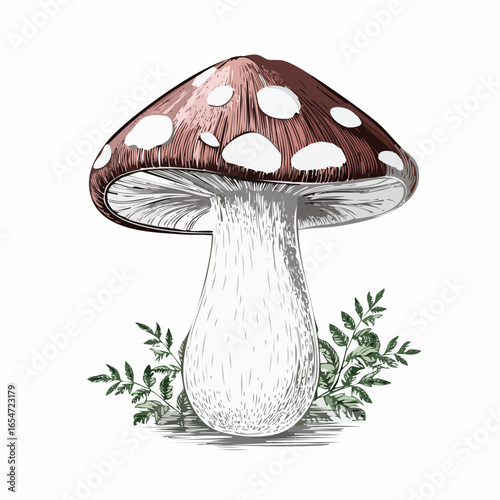 Mushrooms image vector. illustration of a mushroom on white background.