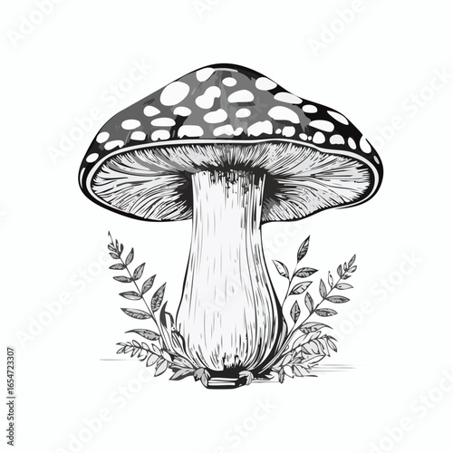 Mushrooms image vector. illustration of a mushroom on white background.