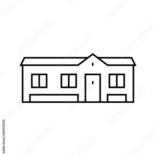 classic mobile home line icon vector illustration