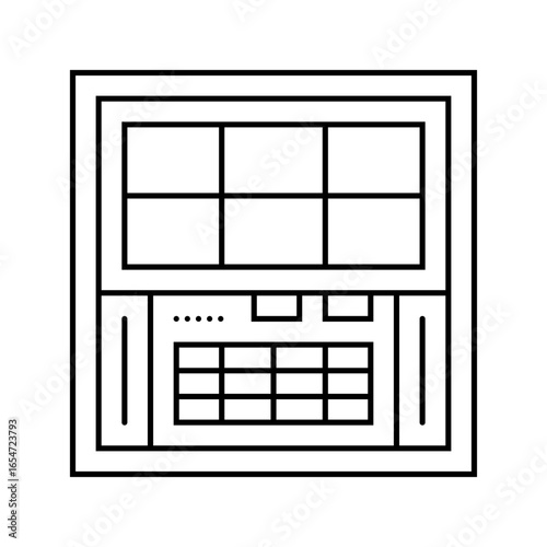 window air conditioner unit line icon vector illustration