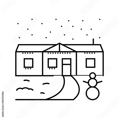 christmas lights mobile home line icon vector illustration