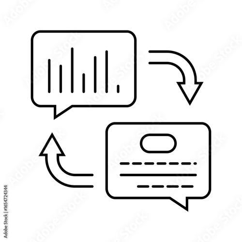 text speech wave nlp line icon vector illustration