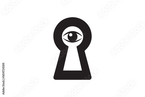 Silhouette Keyhole Eye Logo Concept Eye Inside Keyhole Minimalist Silhouette Design