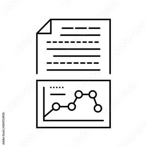 text analysis graph nlp line icon vector illustration