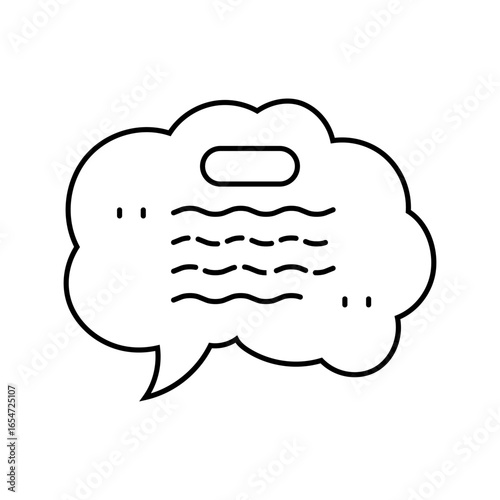 context bubble nlp line icon vector illustration