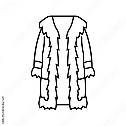 penny lane coat stylish clothes line icon vector illustration