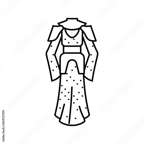 chainmail armor inspired piece line icon vector illustration