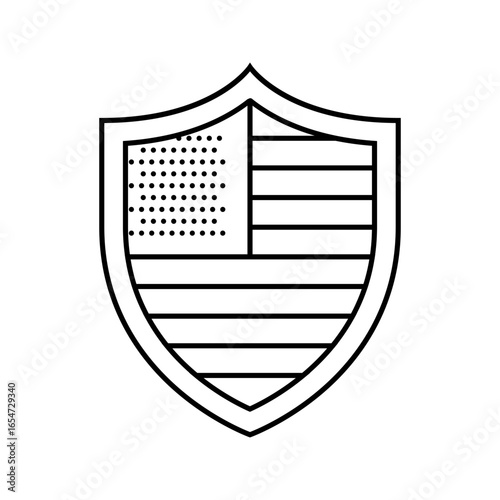patriotic shield uncle sam line icon vector illustration