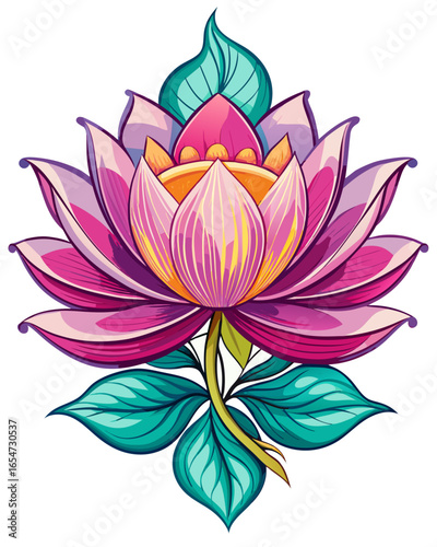 More  Lotus flower ,white background