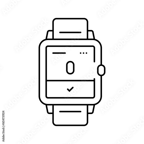 smartwatch breathing exercise tech line icon vector illustration
