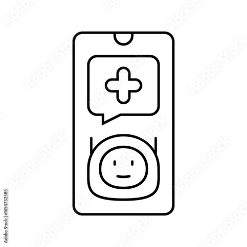 ai powered health assistant personalized line icon vector illustration