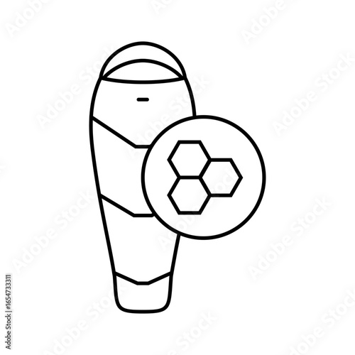 synthetic sleeping bag line icon vector illustration