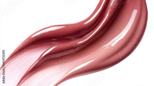 Textured trendy pink  red cream gel cosmetic smudge on white background, lipstick or blush or eye shadow or nail polish smudge trendy color