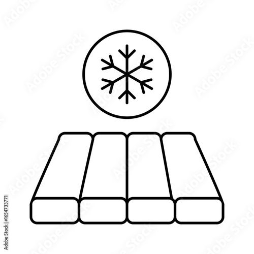 warm seam sleeping bag line icon vector illustration