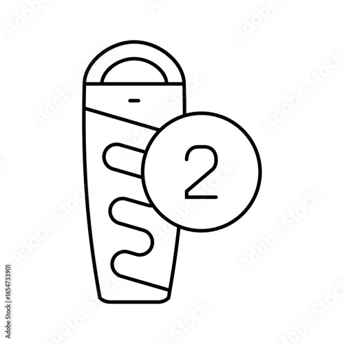 two season sleeping bag line icon vector illustration
