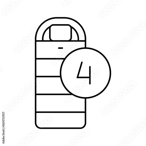 four season sleeping bag line icon vector illustration