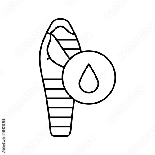 water resistant sleeping bag line icon vector illustration