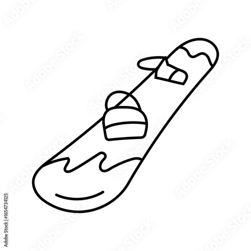 sport snowboard line icon vector illustration