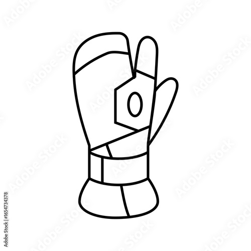 gloves mittens snowboard line icon vector illustration