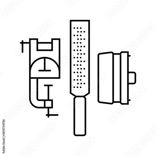 tuning kit snowboard line icon vector illustration