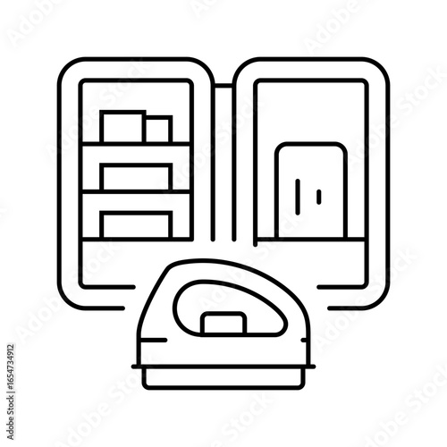 waxing kit snowboard line icon vector illustration