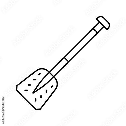 avalanche shovel snowboard line icon vector illustration