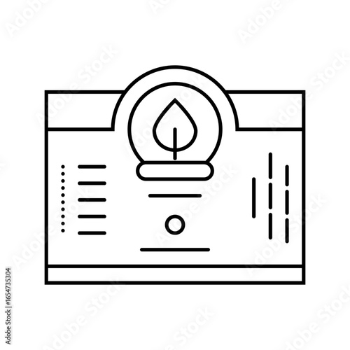organic skincare label sustainable beauty line icon vector illustration