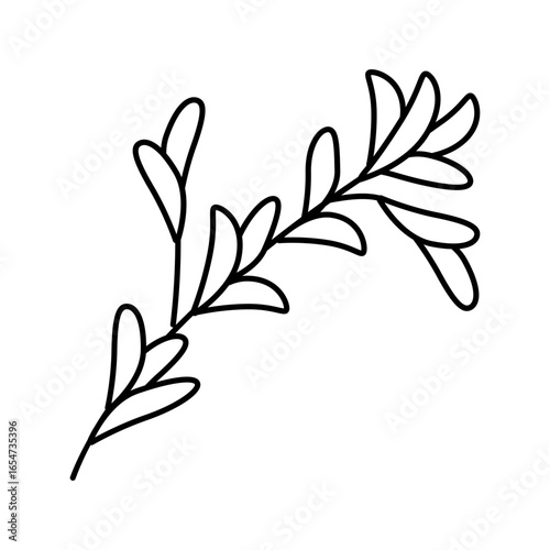 herb sprig sustainable beauty line icon vector illustration