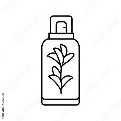 plant based cosmetic sustainable beauty line icon vector illustration