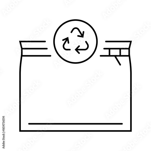 reusable snack bags fitness enthusiasts line icon vector illustration