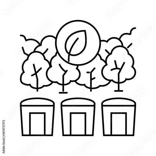 eco friendly waste disposal nature sustainable fitness line icon vector illustration
