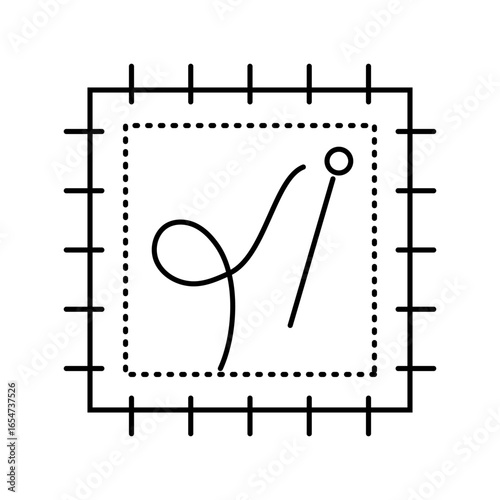 patch repair thrift driven fashion line icon vector illustration