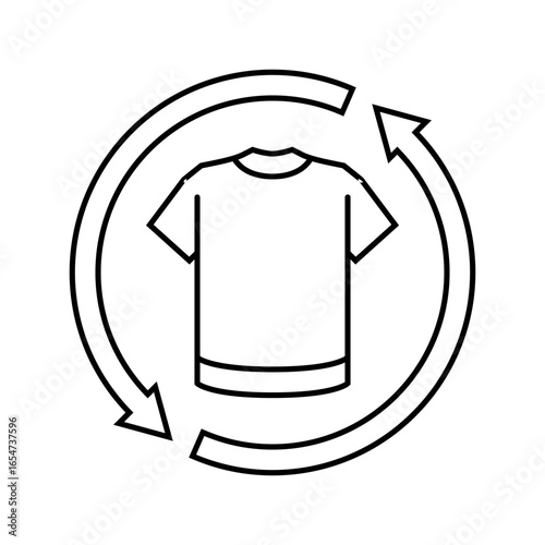 clothing swap thrift driven fashion line icon vector illustration