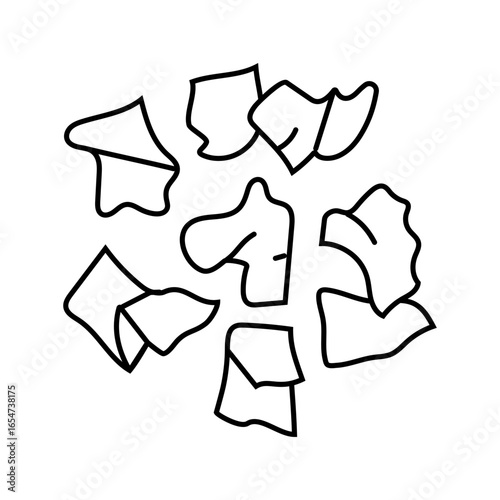 fabric scrap thrift driven fashion line icon vector illustration
