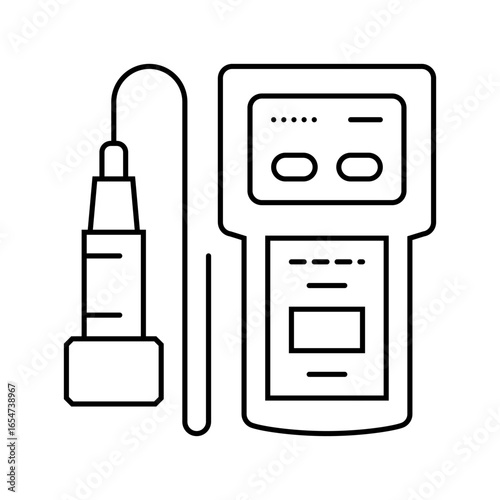depth gauge world ocean line icon vector illustration