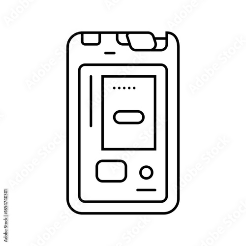 avalanche transceiver mountain skiing line icon vector illustration