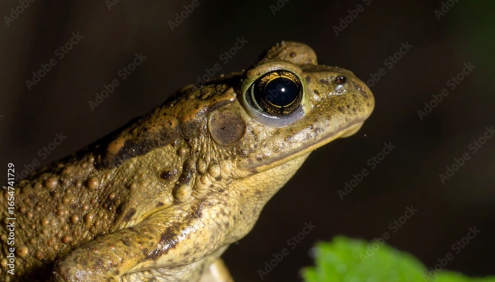 Obraz premium Close-up of a toad's head and body.