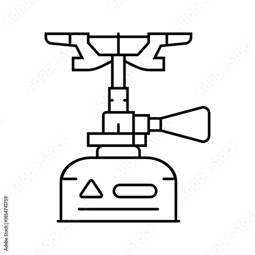 butane gas burner stove line icon vector illustration